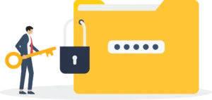 technicien configurant un firewall professionnel